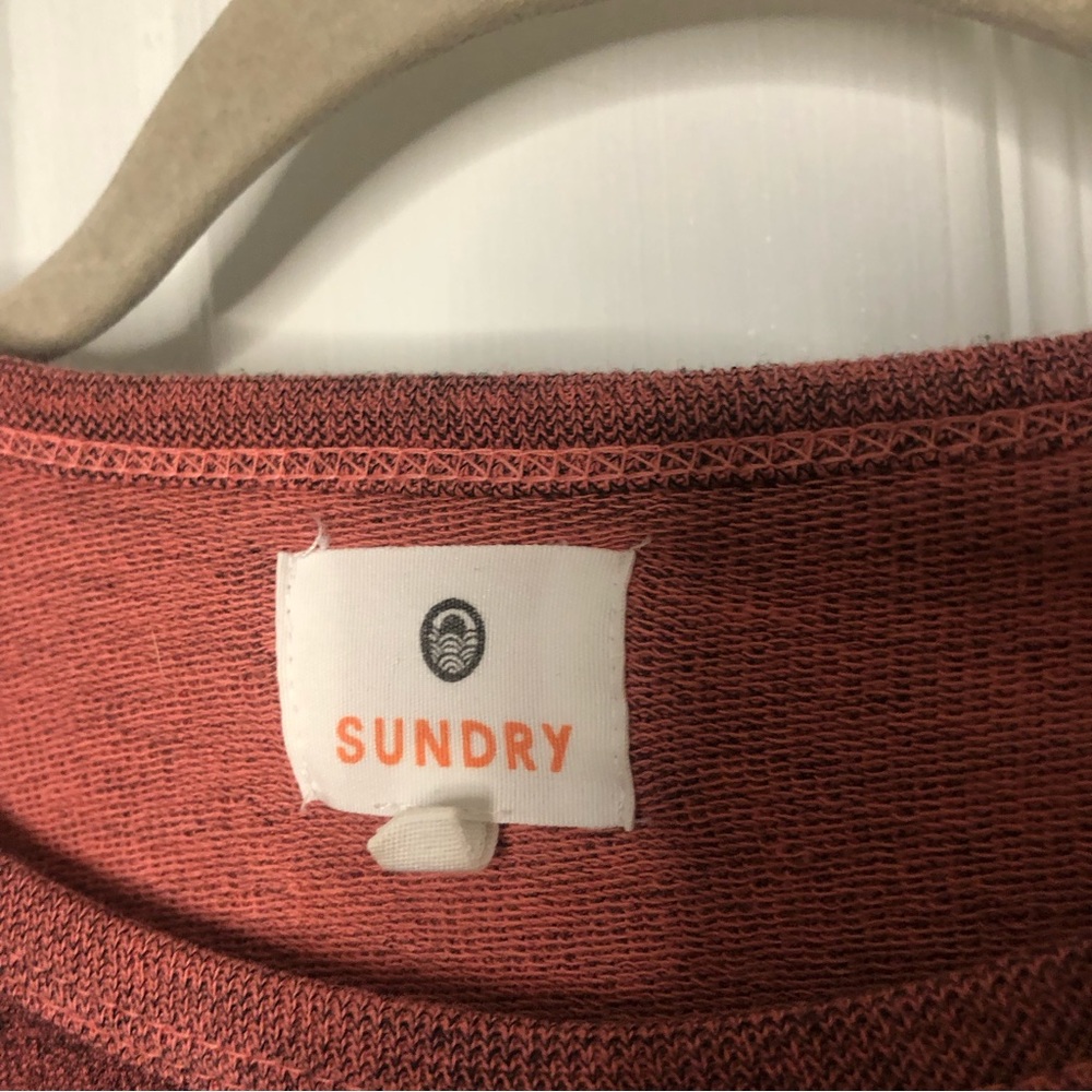 Sundry Novelty Patches Cross Back Pullover - Picture 5 of 8